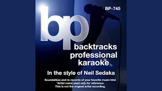 One Way Ticket To The Blues (Karaoke track Without Background Vocal) (In the style of Neil Sedaka)