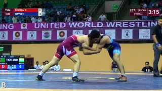 1/2 FS - 57 kg: R. SEYIDOV (TKM) v. N. NAVEEN (IND)