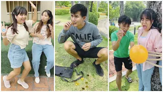 Prank bad friend by balloon - New Video of Linh Nhi Su Hao 👍🏻🎈🤣 #shorts