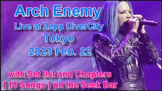 Arch Enemy Live Concert at Zepp DiverCity Tokyo 2023 Feb 22 ( 18 Songs with the Set List )