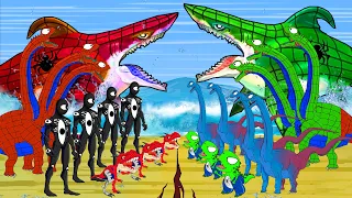 RAINBOW BRACHIOSAURUS vs GODZILLA Evolution of DINOSAUR Sharkzilla: King Monster Megalodon Jumps Out