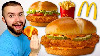 Trying McDonald’s NEW McCrispy Chicken Sandwiches! Honest Review...