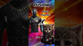 black panther x cat : DC & Marvel Characters Merged - AI Generated Fusions #shorts #feedshorts