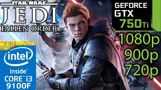 Star Wars Jedi Fallen Order - GTX 750 ti - i3 9100f - 1080p - 900p - 720p - Gameplay Benchmark PC