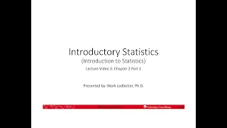 Introductory Statistics - Lecture 3 Chapter 2 Part 1 Frequency Tables