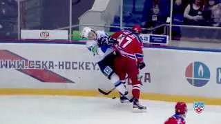 Лучшие силовые регулярного сезона 2013-2014 / KHL Top 10 hits of 2013/2014 regular season