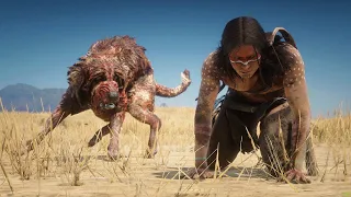 NATIVE AMERICAN Fights SAVAGE DOG in Red Dead Redemption 2 PC ✪ Vol 1