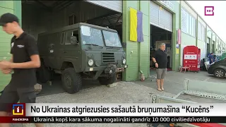 No Ukrainas atgriezusies sašautā bruņumašīna “Kucēns”