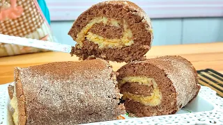 ROCAMBOLE DE CHOCOLATE COM DOCE DE LEITE QUE JA SAI RECHEADO DO FORNO |#kdeliciacozinha