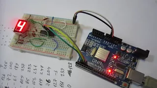 Пробный запуск семисегментного индикатора с помощью микросхемы 74HC595N на Arduino
