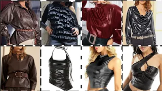 Different colors scheme ideas of leather blouses designs