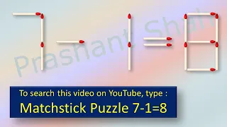 Matchstick Puzzle 7-1=8