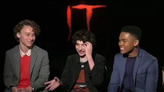 IT (2017) cast interviews - Finn Wolfhard, Lieberher, Sophia Lillis, Oleff, Jacobs, Muschietti