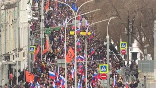 Russians march in memory of slain Boris Nemtsov