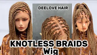 KNOTLESS BRAIDED WIG FULL LACE|MEDIUM KNOTLESS BRAIDS WITH BRAIDING HAIR|BRAIDS HAIRSTYLES ✨#braids