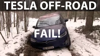 Tesla Model X off-roading gone wrong!