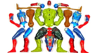 Assemble Toys Avengers, Spider-Man, Siren Head, Captain America, Hulk Smash ~ Superhero Marvel Story