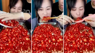 mukbang : Warm meal - Chili Enoki eating show