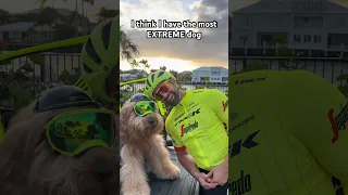 This is definitely the world’s MOST EXTREME dog! #goldendoodle #dogdad #extremesports #cycling