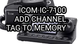 ICOM IC-7100 Add Repeater & Store to Memory