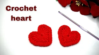 how to crochet a heart | crochet a small heart for beginners | crochet heart left handed |