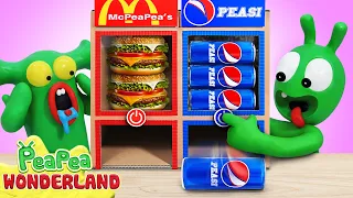 Red Blue Food Vending Machine - Cartoon for kids -  Pea Pea Wonderland