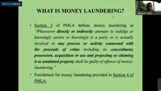 OVERALL VIEW - PREVENTION OF MONEY LAUNDERING ACT