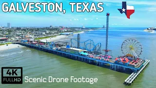 Galveston Beach by Drone! - Galveston, Texas