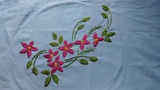 Beautiful and easy flower embroidery design/motif | Tutorial