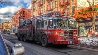 FDNY - Ladder 108 Responding and Arriving On Scene