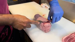 日本焼肉　和牛タン　how to cut beef Tongue japanese beef resturant