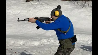 Стрельба очередью из ВПО-136. Bump Fire AKM.