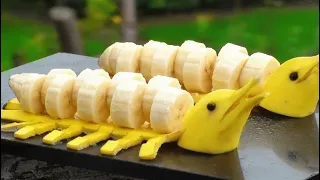 Beautiful Fruit Carving / How to make Banana Dolphins / Banana Art #Shorts e125