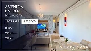 $275,000 Beautiful 2 bedrooms fully furnished apartment for sale on Avenida Balboa