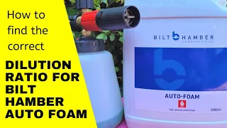 Bilt Hamber Auto Foam - How to work out the correct dilution ratio (PIR%)