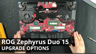 ASUS ROG Zephyrus Duo 15 GX550 DISASSEMBLY and UPGRADE OPTIONS (Storage, Thermal Paste)