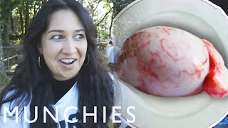 Testicle Festival: Girl Eats Food