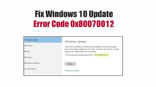 Fix Windows 10 Update Error Code 0x80070012