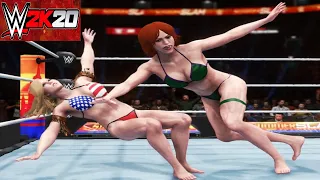 Tina Armstrong v Fairchild! - WWE 2K20 Beach Party Iron Woman Match