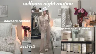 selfcare night routine 2023 🤍 glow up routine, haircare + hairwash day routine, reading ~aesthetic~