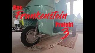 Gabeleinbau Piaggio Ape 50  - Das Frankenstein Projekt Teil 3 - Die Apeschrauber