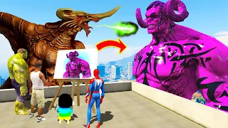 GTA 5 | GTA5 BUT WHATEVER GIANT DEMON HULK SHINCHAN, FRANKLIN & IRON MAN DRAWS COMES TO REAL LIFE