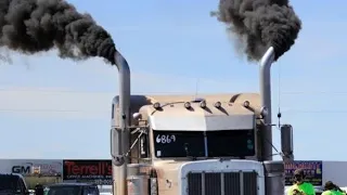 BIG DIESEL PETERBILT ENGINES COLD STARTING UP AND SOUND 2 💨