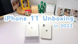 iPhone 11 (White) 🤍 Aesthetic Unboxing in 2022 🍎✨