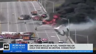 1 person killed in fuel tanker fire on Gold Star Bridge in Groton