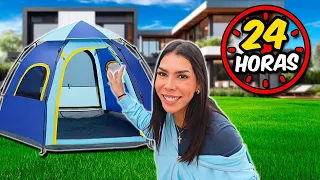 24 horas acampando en el patio de mi casa 🏕️ Cecia Loaiza 🤠