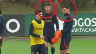 Cristiano Ronaldo and Bruno Fernandes ignore each other in training session for World Cup 2022