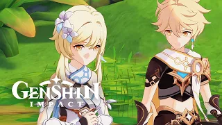 Aether & Lumine Full Conversation Cutscene | Dainsleif Archon Quest Bedtime Story | Genshin Impact