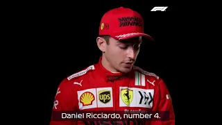 Charles Leclerc forgets Daniel Ricciardo's number...