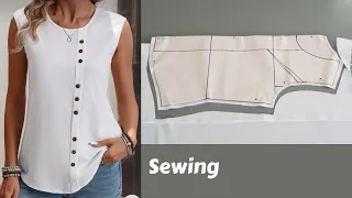 Cutting and sewing pattern sleeveless blouse size L